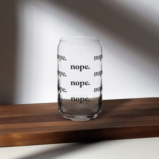 Nope Beer Can Glass