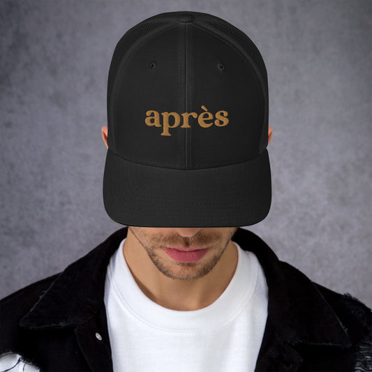 Apres Gold Embroidered Trucker Hat