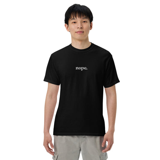 Nope Embroidered Unisex garment-dyed heavyweight t-shirt