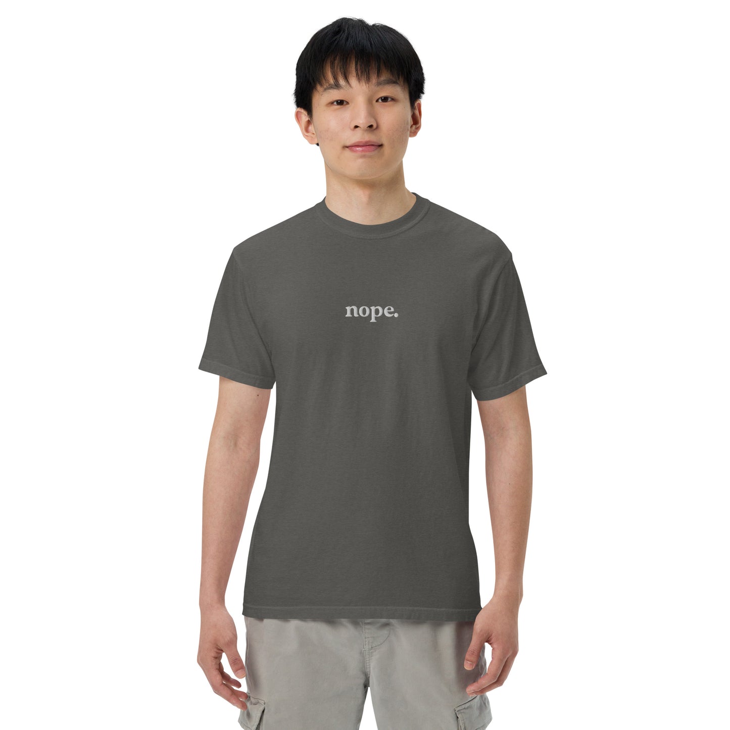Nope Embroidered Unisex garment-dyed heavyweight t-shirt